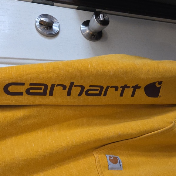 Carhartt Men's Yellow Hoodie Size Large - Picture 3 of 7